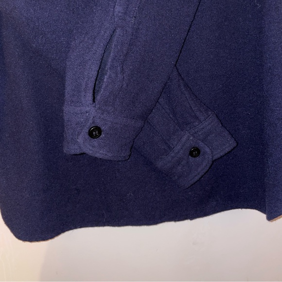 J Crew Wallace & Barnes Navy Blue Wool Blend Naval CPO Shirt Sz M - Picture 5 of 6